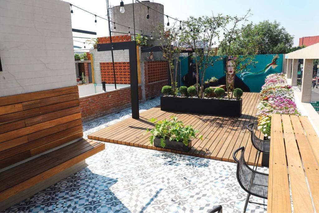 New Mex Inspired Bo-Ho Chic Apartment With Private Patio And Roof Terrace 멕시코 시 외부 사진