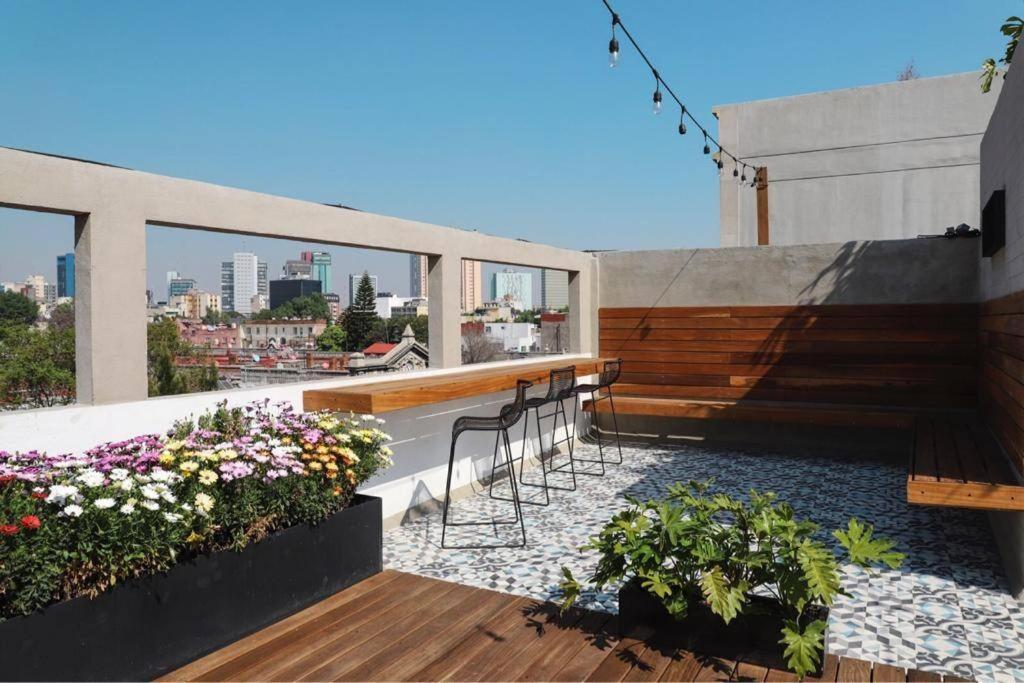 New Mex Inspired Bo-Ho Chic Apartment With Private Patio And Roof Terrace 멕시코 시 외부 사진